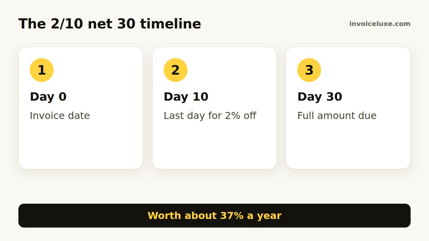 Three steps: invoice, early payment window, final due date