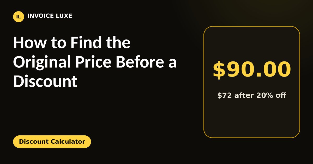 Reverse discount: original price equals sale price divided by one minus the rate