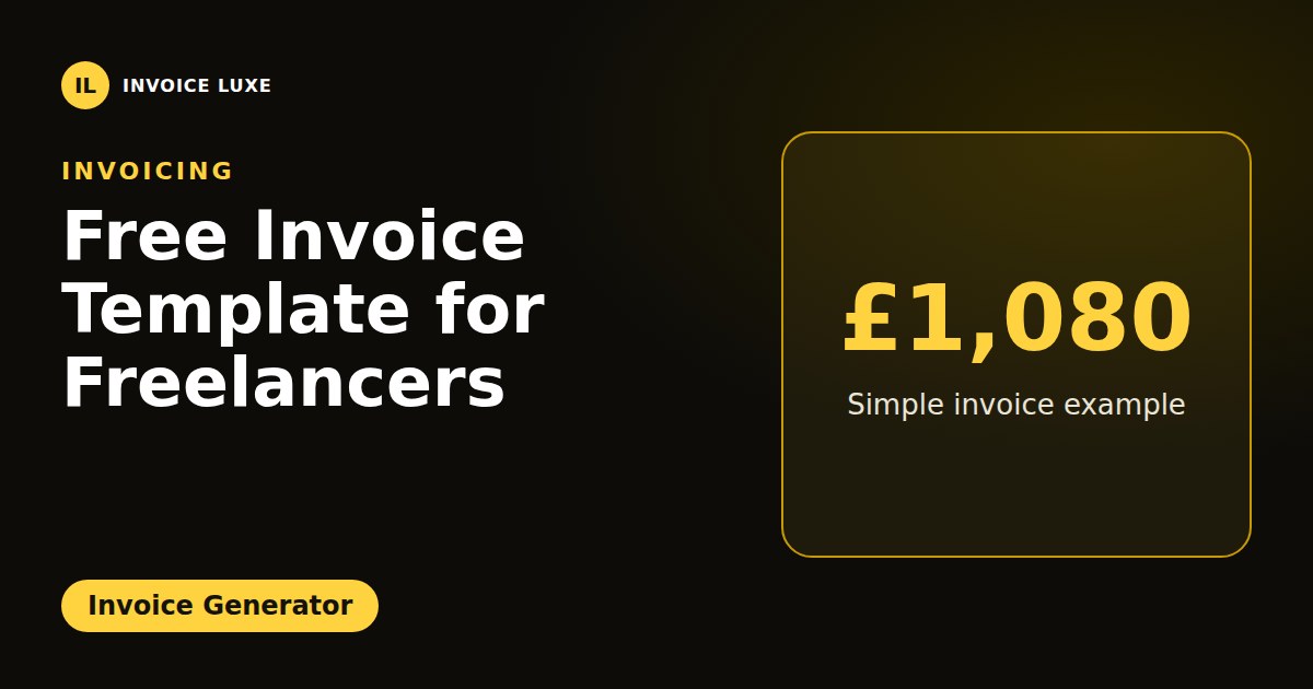 Simple freelancer invoice template with seller, client, line items, total and payment details